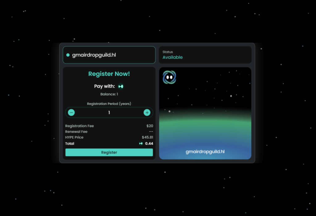 HL Names Hyperliquid HypeEVM