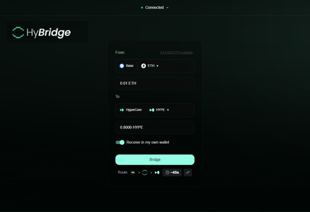 HyBridge Hyperliquid HypeEVM